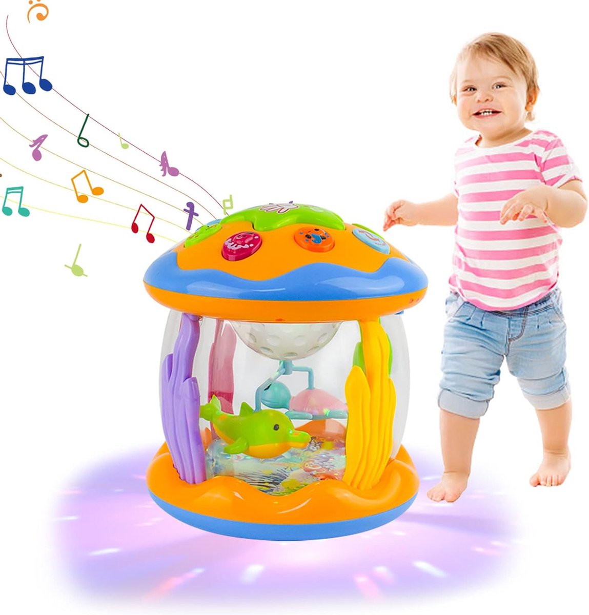 oCreon Ocean Speelgoed voor Babys met Muziek - Interactief Projector Speelgoed voor 1+ Jaar